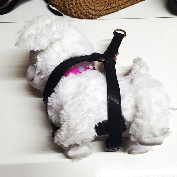 Black Faux Leather Rose Gold Hardwear Harness NWOT - Picture 4 of 6